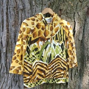 Chico's Zynergy zip up Jungle Print